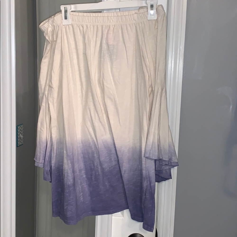 Purple tie dye off the shoulder